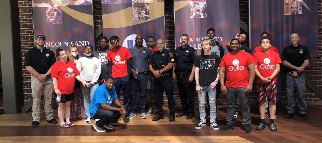 LLCC police officers with NextLevel youth