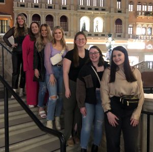 LLCC radiography students pictured on a staircase