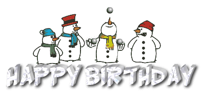 Happy Birthday juggling snowmen