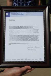 letter presented to Dr. Roberts