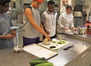Career Launch teens making zucchini chips