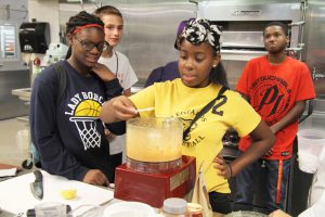 Career Launch teens making hummus