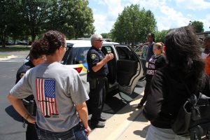 Career Launch teens checking out Springfield PD squad car
