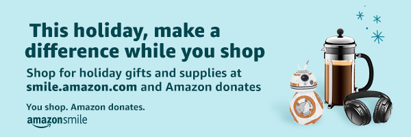 This holiday, make a difference while you shop. Shop for holiday gifts and supplies at smile.zmazon.com and Amazon donates. You shop. Amazon donates. AmazonSmile