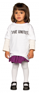 Toddler where T-shirt that says Live United.