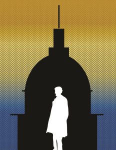 Lincoln silhouette in front of capitol