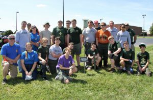 Boy Scout Troop 210 and volunteers to install bluebird houses
