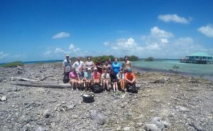 BIO 208 students that participated in a cleanup of Tobacco Caye Reef in Belize