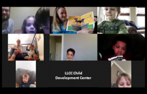 Child Development Center staff reading to children online