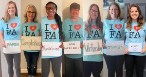 I heart FA. FAFSA Completion Assistance Now Available Virtually Through Zoom!