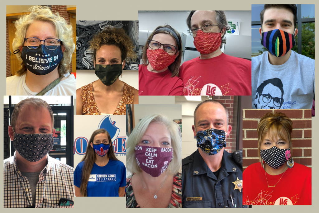 Employees in face masks