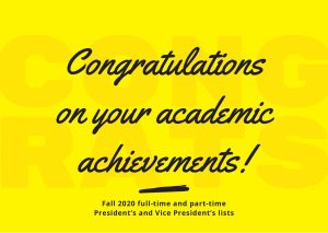 Congratulations on your academic achievements! Fall 2020 full-time and part-time President's and Vice President's lists. LLCC. Lincoln Land Community College.