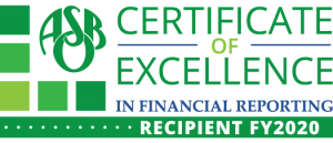 ASBO Certificate of Excellence in Financial Reporting Recipient FY2020