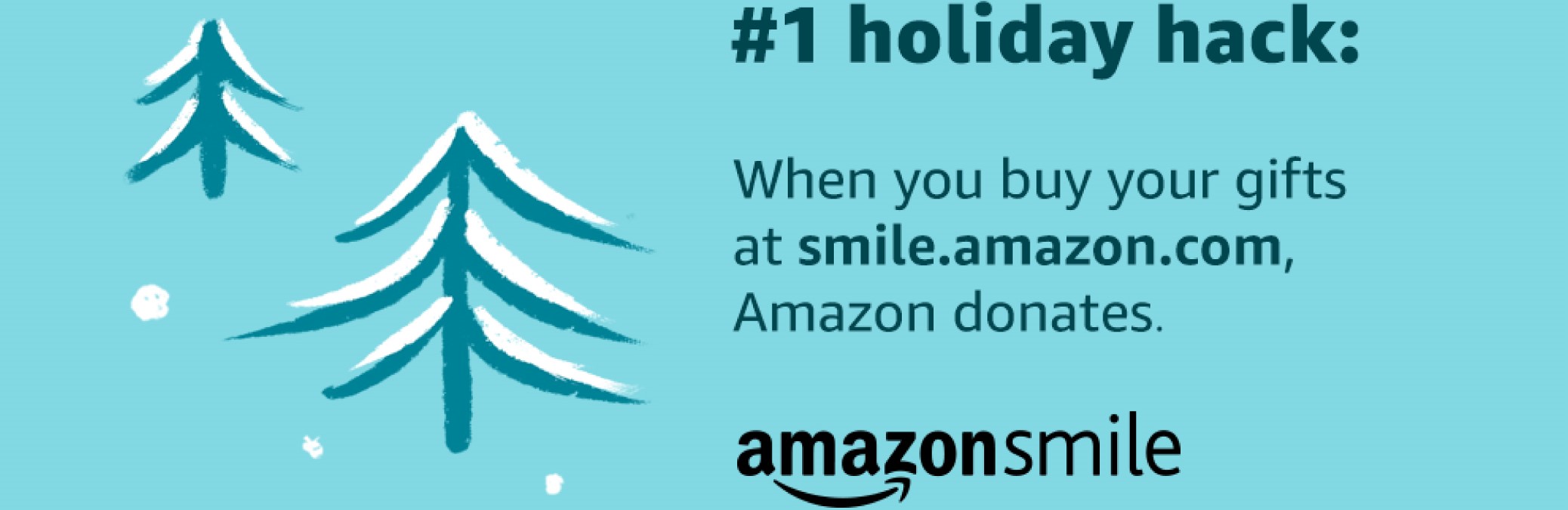 #1 Holiday hack: When you buy your gifts at smile.amazon.com, Amazon donates.