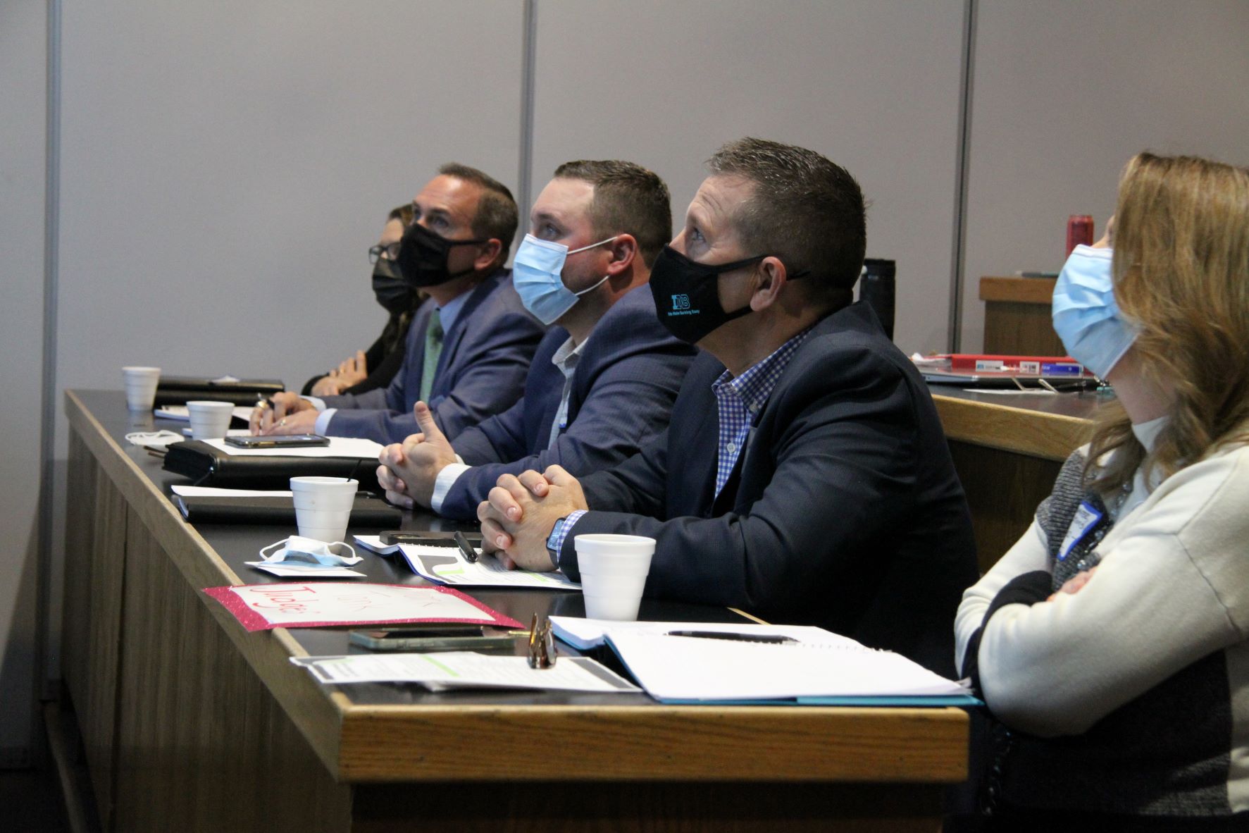 Five local business leaders in a Shark Tank exercise