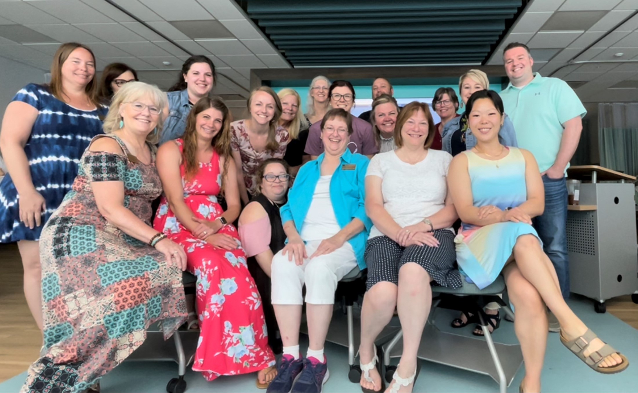 Nursing faculty, staff and administration in the nursing skills lab