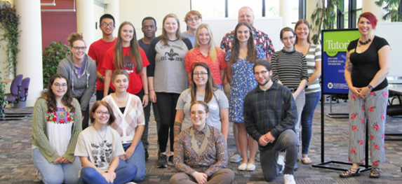 Group photo of fall 2022 peer tutors and Tiffany Elliott