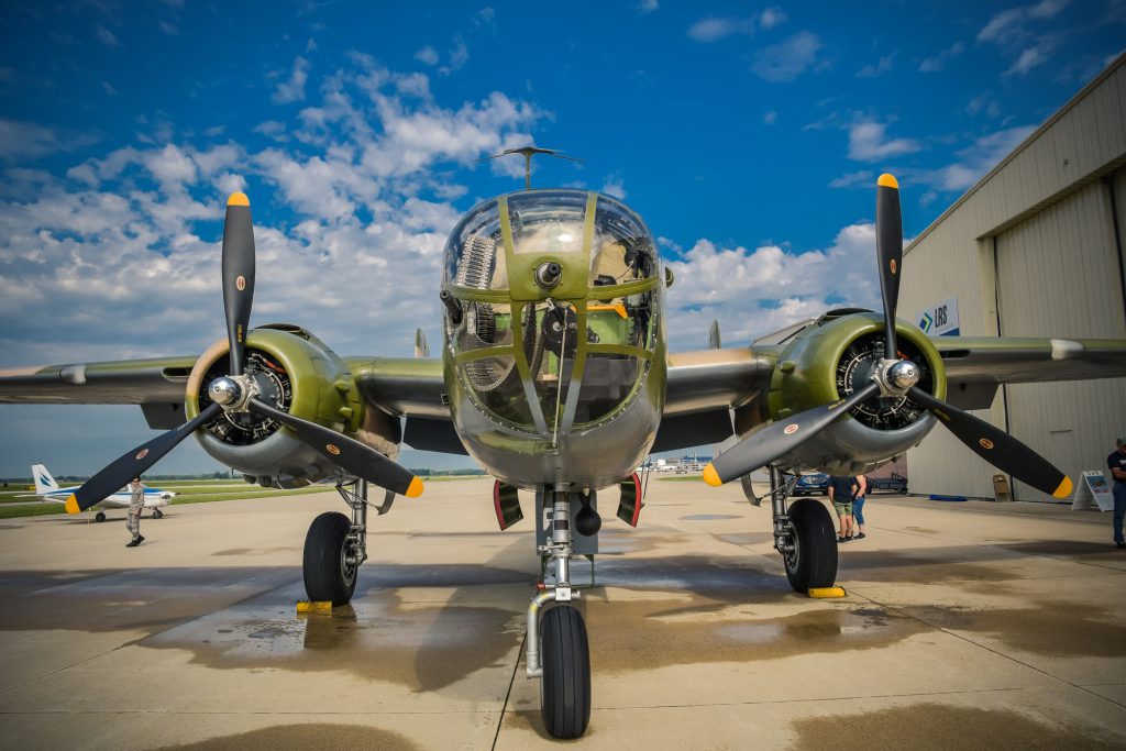 View from in front of B-25