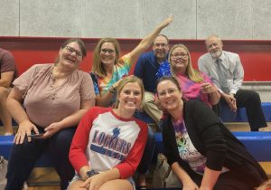 LLCC employees at volleyball game