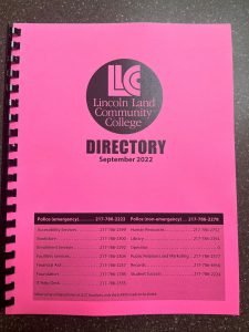 Pink cover of the LLCC Directory. September 2022.