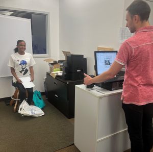 Student having ID photo taken