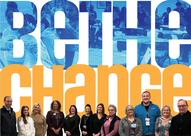 Be the Change. Twelve LLCC faculty and staff members pictured.