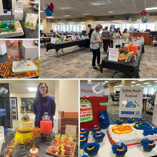 Photos from the 2024 entries to the LLCC Library Edible Book Festival.