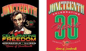 Juneteenth t-shirt designs for the 30th anniversary.