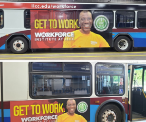 Summer bus covers, theme, LLCC Get to Work