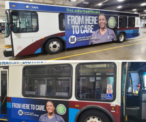 2024 LLCC bus ad, "From Here to Care."