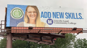 LLCC billboard reads, "Add new skills."