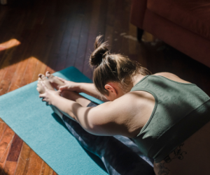 woman doing yoga