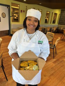 student chef Sydney Audain with her chef special.