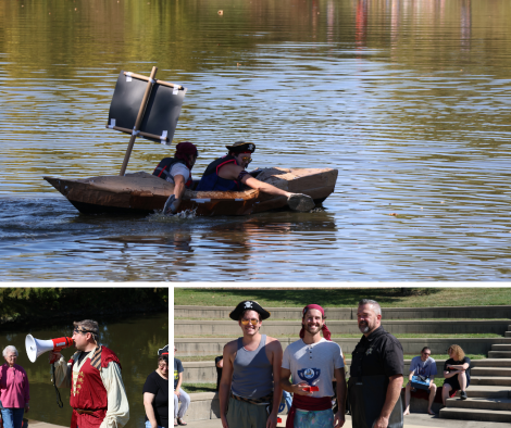 Collage of photos for the Financial Aid regatta boat.