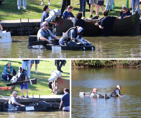 Photos of LLCC PD's cardboard boat