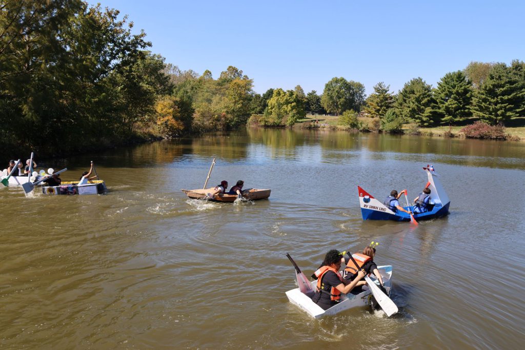 Boats racing in the 2024 regatta