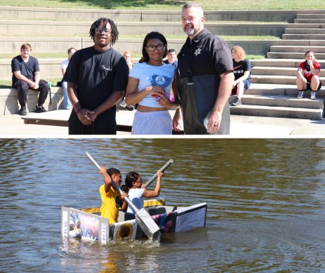 Photos of the SSBSU cardboard boat.