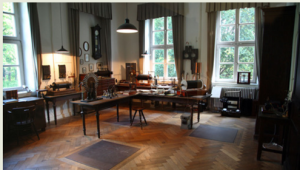 A photo of Wilhelm Roentgen's laboratory in his home.